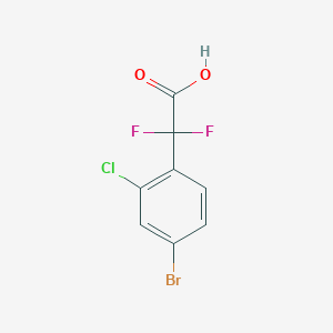 Chemical structure of 2-(4-bromo-2-chlorophenyl)-2,2-difluoroacetic acid
