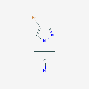 Chemical structure of 2-(4-Bromo-1H-pyrazol-1-yl)-2-methylpropanenitrile