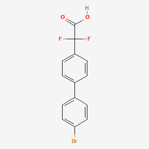 Chemical structure of 2-(4'-bromo-[1,1'-biphenyl]-4-yl)-2,2-difluoroacetic acid