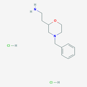Chemical structure of 2-(4-Benzylmorpholin-2-yl)ethanamine dihydrochloride