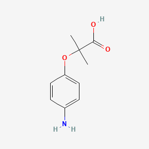 Chemical structure of 2-(4-aminophenoxy)-2-methylpropanoic acid