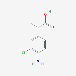 Chemical structure of 2-(4-Amino-3-chlorophenyl)propanoic acid