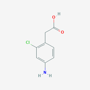 Chemical structure of 2-(4-Amino-2-chlorophenyl)acetic acid