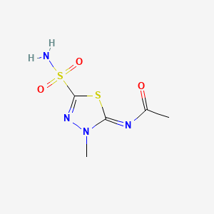 Chemical structure of 2-(4-Amino-1,3,5-triazin-2-yl)sulfanylethanesulfonic Acid-d4