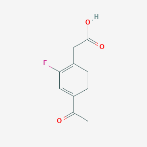 Chemical structure of 2-(4-Acetyl-2-fluorophenyl)acetic acid