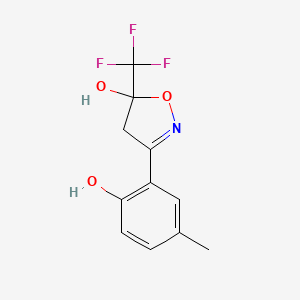 Chemical structure of 2-(4-acetamido-2-fluoro-5-methylphenyl)-2,2-difluoroacetic acid