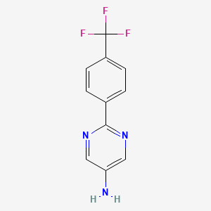 Chemical structure of 2-(4-(Trifluoromethyl)phenyl)pyrimidin-5-amine