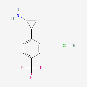 Chemical structure of 2-(4-(Trifluoromethyl)phenyl)cyclopropanamine hydrochloride