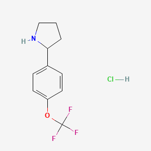 Chemical structure of 2-(4-(Trifluoromethoxy)phenyl)pyrrolidine hydrochloride