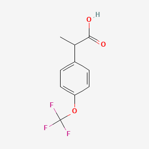 Chemical structure of 2-(4-(trifluoromethoxy)phenyl)propanoic acid