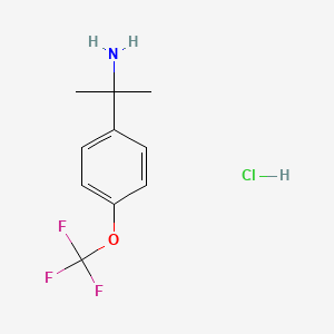 Chemical structure of 2-(4-(trifluoromethoxy)phenyl)propan-2-amine hydrochloride