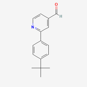 Chemical structure of 2-(4-(tert-butyl)phenyl)isonicotinaldehyde