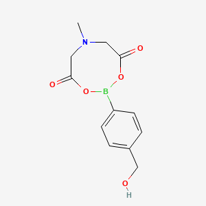 Chemical structure of 2-(4-(Hydroxymethyl)phenyl)-6-methyl-1,3,6,2-dioxazaborocane-4,8-dione