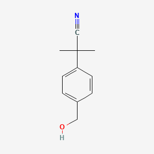 Chemical structure of 2-(4-(Hydroxymethyl)phenyl)-2-methylpropanenitrile