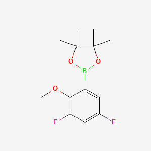 Chemical structure of 2-(4-(Difluoromethoxy)phenyl)-4,4,5,5-tetramethyl-1,3,2-dioxaborolane