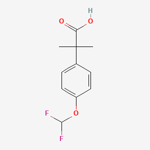 Chemical structure of 2-(4-(difluoromethoxy)phenyl)-2-methylpropanoic acid