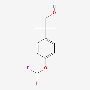 Chemical structure of 2-(4-(difluoromethoxy)phenyl)-2-methylpropan-1-ol