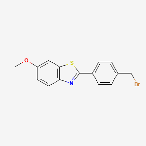 Chemical structure of 2-(4-(bromomethyl)phenyl)-6-methoxybenzo[d]thiazole