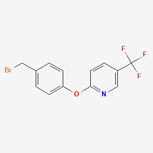 Chemical structure of 2-(4-(Bromomethyl)phenoxy)-5-(trifluoromethyl)pyridine