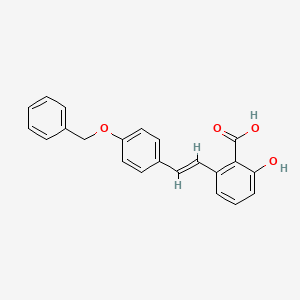 Chemical structure of 2-(4-(Benzyloxy)styryl)-6-hydroxybenzoic acid