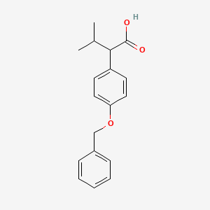 Chemical structure of 2-(4-(benzyloxy)phenyl)-3-methylbutanoic acid