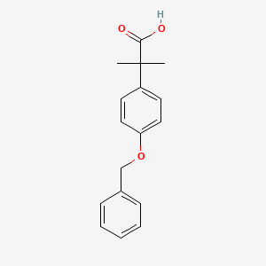 Chemical structure of 2-(4-(benzyloxy)phenyl)-2-methylpropanoic acid