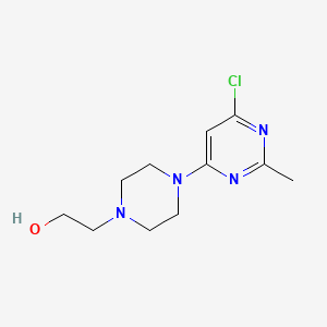 Chemical structure of 2-(4-(6-Chloro-2-methylpyrimidin-4-yl)piperazin-1-yl)ethanol