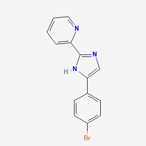 Chemical structure of 2-(4-(4-bromophenyl)-1H-imidazol-2-yl)pyridine