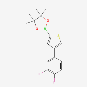 Chemical structure of 2-(4-(3,4-Difluorophenyl)thiophen-2-yl)-4,4,5,5-tetramethyl-1,3,2-dioxaborolane