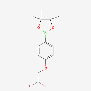 Chemical structure of 2-(4-(2,2-Difluoroethoxy)phenyl)-4,4,5,5-tetramethyl-1,3,2-dioxaborolane
