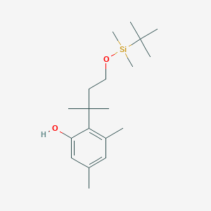 Chemical structure of 2-(4-((tert-Butyldimethylsilyl)oxy)-2-methylbutan-2-yl)-3,5-dimethylphenol