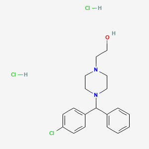 Chemical structure of 2-(4-((4-Chlorophenyl)(phenyl)methyl)piperazin-1-yl)ethanol dihydrochloride