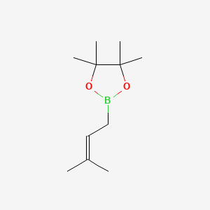 Chemical structure of 2-(3-Methyl-but-2-enyl)-4,4,5,5-tetraMethyl-1,3,2-dioxaborolane