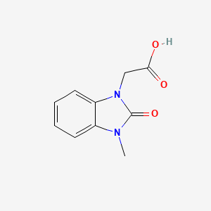Chemical structure of 2-(3-Methyl-2-oxo-2,3-dihydro-1H-benzo[d]imidazol-1-yl)acetic acid