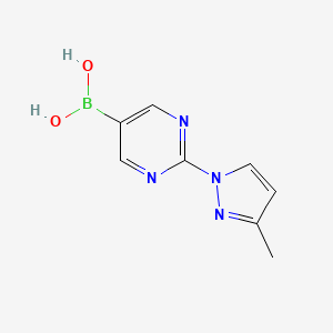 Chemical structure of 2-(3-Methyl-1H-pyrazol-1-yl)pyrimidine-5-boronic acid