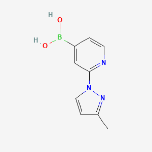 Chemical structure of 2-(3-Methyl-1H-pyrazol-1-yl)pyridine-4-boronic acid