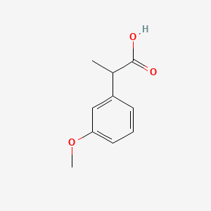 Chemical structure of 2-(3-methoxyphenyl)propanoic acid