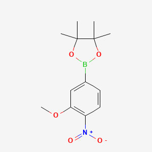 Chemical structure of 2-(3-Methoxy-4-nitrophenyl)-4,4,5,5-tetramethyl-1,3,2-dioxaborolane