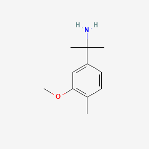 Chemical structure of 2-(3-methoxy-4-methylphenyl)propan-2-amine hydrochloride