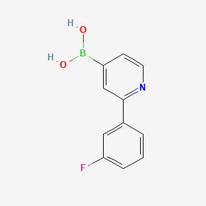 Chemical structure of 2-(3-Fluorophenyl)pyridine-4-boronic acid