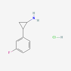 Chemical structure of 2-(3-FLuorophenyl)cyclopropan-1-amine hydrochloride