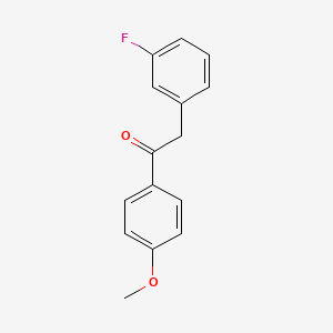 Chemical structure of 2-(3-Fluorophenyl)-4-methoxyacetophenone