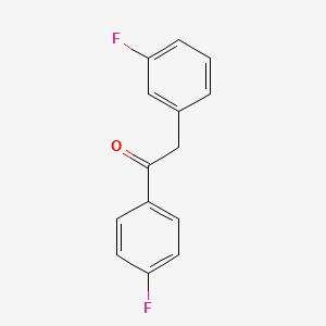 Chemical structure of 2-(3-Fluorophenyl)-1-(4-fluorophenyl)ethanone