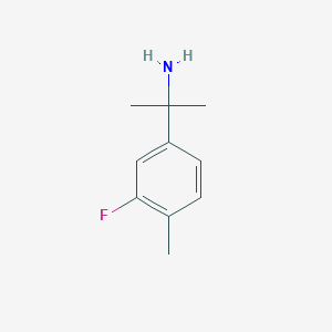 Chemical structure of 2-(3-fluoro-4-methylphenyl)propan-2-amine hydrochloride