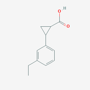 Chemical structure of 2-(3-ethylphenyl)cyclopropane-1-carboxylic acid