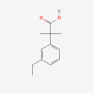 Chemical structure of 2-(3-ethylphenyl)-2-methylpropanoic acid