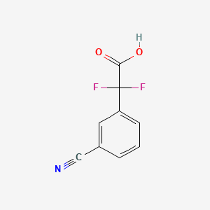 Chemical structure of 2-(3-cyanophenyl)-2,2-difluoroacetic acid
