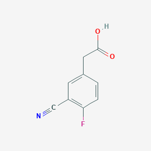 Chemical structure of 2-(3-Cyano-4-fluorophenyl)acetic acid