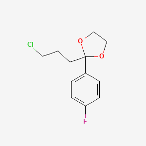 Chemical structure of 2-(3-Chloropropyl)-2-(4-fluorophenyl)-1,3-dioxolane
