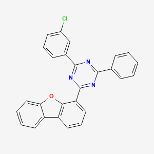 Chemical structure of 2-(3-Chlorophenyl)-4-(dibenzo[b,d]furan-4-yl)-6-phenyl-1,3,5-triazine